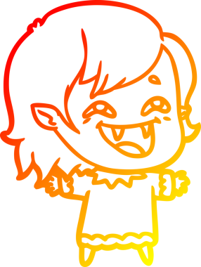 Bir insan tarafından çizilmiş gülen vampir kız çizgi filmi.