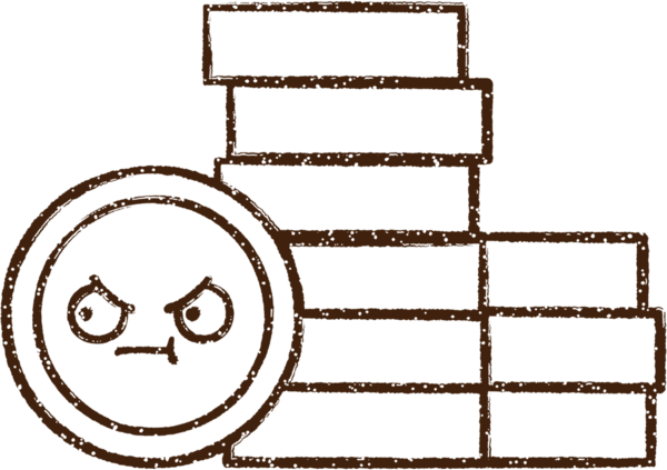 Bir insan tarafından çizilen Para Kömürü Yığını