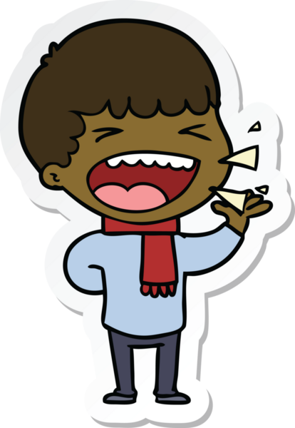 Bir insan tarafından çizilmiş bir karikatür çıkartması.