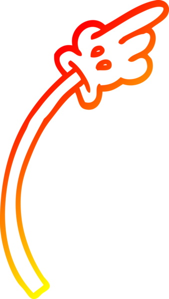 Bir insan tarafından çizilen çizgi film el hareketinin sıcak gradyan çizimi