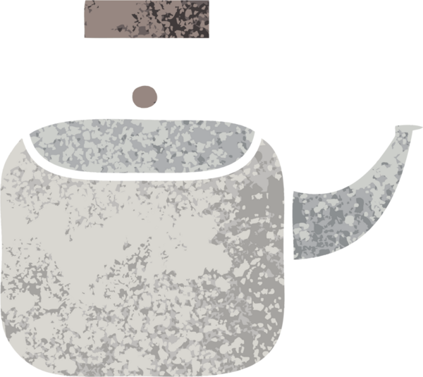 Bir insan tarafından çizilmiş bir çaydanlığın retro çizim tarzı karikatürü