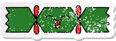 Bir insan tarafından çizilmiş tatlı bir noel krakerinin sıkıntılı çıkartması.