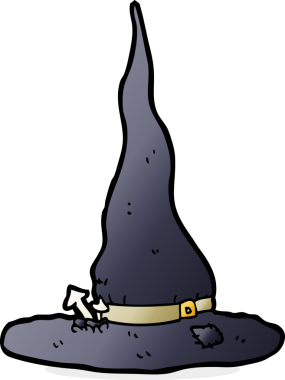 Bir insan tarafından çizilmiş garip cadı şapkası.