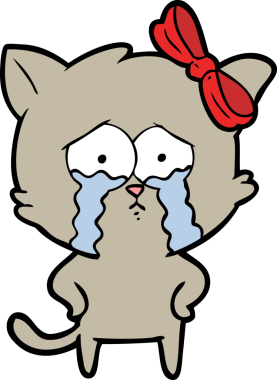 Bir insan tarafından çizilmiş çizgi film kedisi.