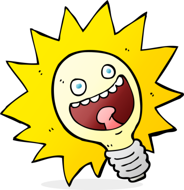 bir insan tarafından çizilmiş karikatür ampulü