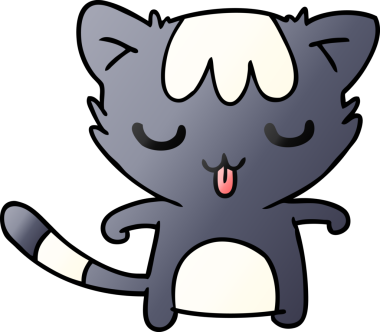 bir insan tarafından çizilmiş kawaii şirin rakunun gradyan çizimi