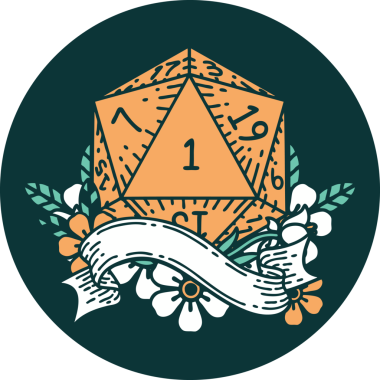 Bir insan tarafından çizilen bir d20 zar atma ikonu