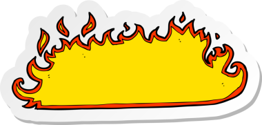 Bir insan tarafından çizilmiş karikatür ateş sınırı çıkartması.