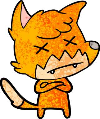 Bir insan tarafından çizilmiş ölü tilki çizgi filmi