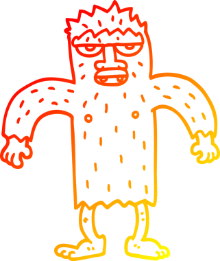 Bir insan tarafından çizilmiş bir karikatür kocaayak çizimi.