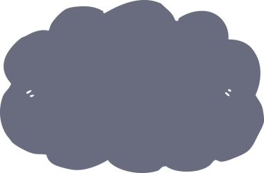 Bir insan tarafından çizilmiş düz renkli çizgi film bulutu