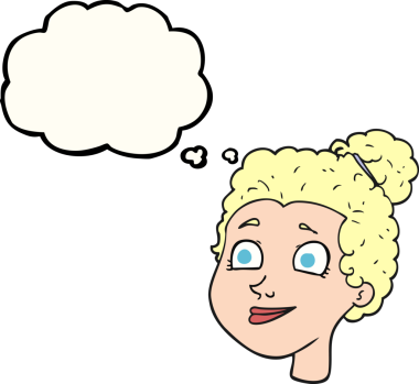 Bir insan tarafından çizilmiş serbest çizim baloncuk kadın yüzü.