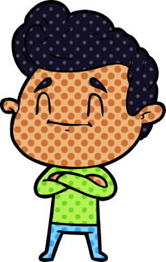 Bir insan tarafından çizilmiş mutlu çizgi film adamı.