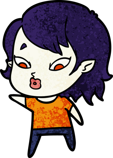 Bir insan tarafından çizilmiş şirin vampir kız çizgi filmi.