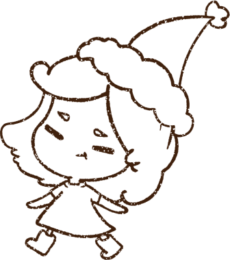 Bir insan tarafından çizilen Noel Kızı Kömür Çizimi