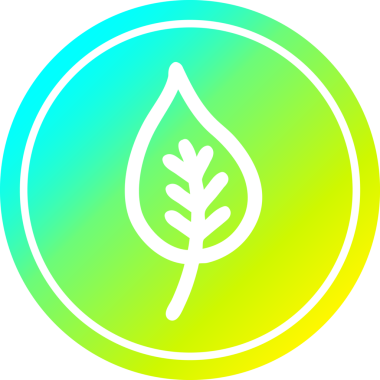 Bir insan tarafından çizilmiş doğal yaprak dairesel simgesi.