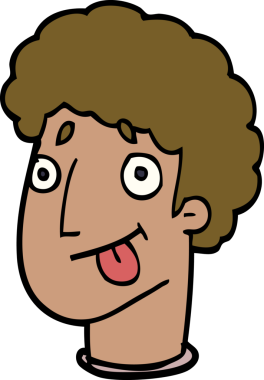 Bir insan tarafından çizilmiş komik erkek yüzü.