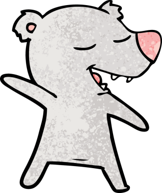 Bir insan tarafından çizilmiş çizgi film ayısı.