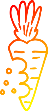 Bir insan tarafından çizilmiş ısırık izleri olan çizgi film havucu çizimi.