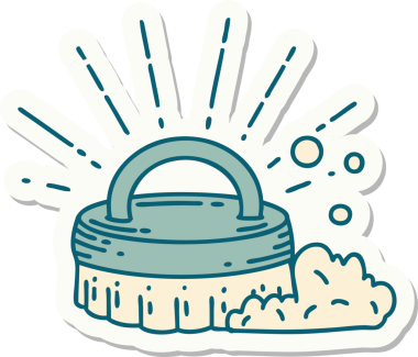 Bir insan tarafından çizilmiş dövme fırçasının çıkartması.