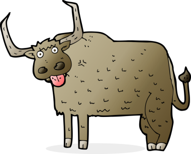 bir insan tarafından çizilmiş kıllı inek çizgi filmi