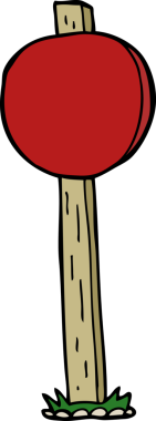 Bir insan tarafından çizilmiş çizgi tabela.