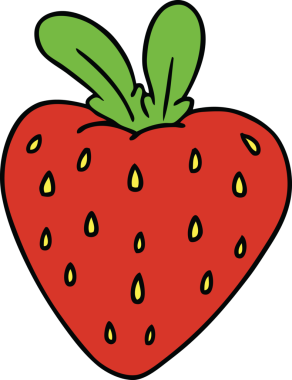 Bir insan tarafından çizilmiş taze bir çileğin karalaması.