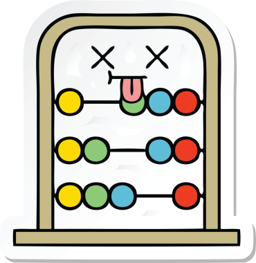 Bir insan tarafından çizilmiş şirin bir abaküs karikatürü çıkartması.
