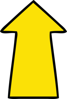 Bir insan tarafından çizilmiş tuhaf çizgi film oku.