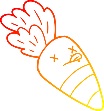 Bir insan tarafından çizilmiş ölü bir havuç çizgi çizimi