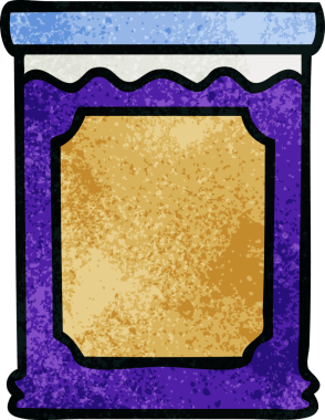 Bir insan tarafından çizilmiş garip çizgi film kavanozu.