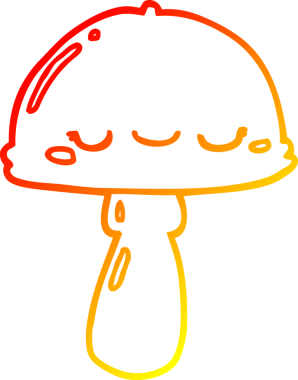 Bir insan tarafından çizilmiş bir mantarın sıcak gradyan çizimi