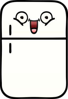 Bir insan tarafından çizilmiş bir buzdolabının gölgelenmiş karikatürü.