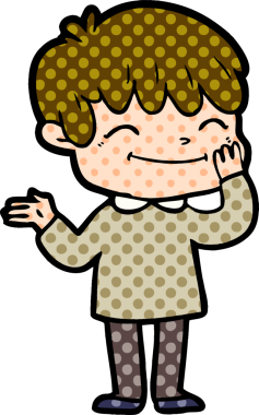 Bir insan tarafından çizilmiş mutlu çocuk çizgi filmi.