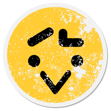 Bir insan tarafından çizilmiş basit endişeli kuş surat çemberi.