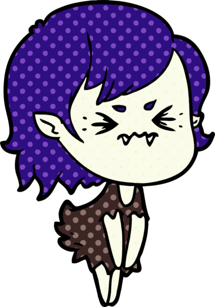 Bir insan tarafından çizilmiş kızgın vampir kız.