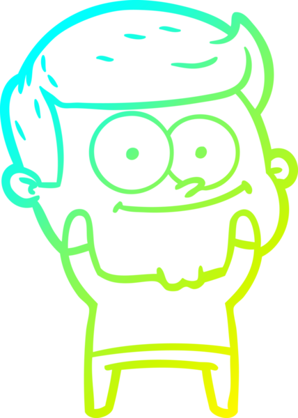 Bir insan tarafından çizilmiş mutlu bir adamın soğuk çizgi çizimi.