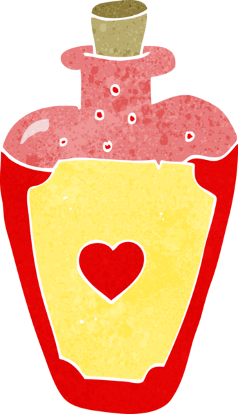 Bir insan tarafından çizilmiş aşk iksiri.