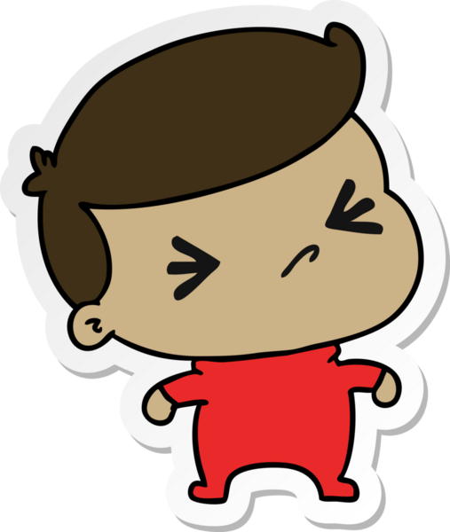 Bir kawai 'nin insan tarafından çizilmiş sevimli bir haç bebeğinin karikatür çizimi