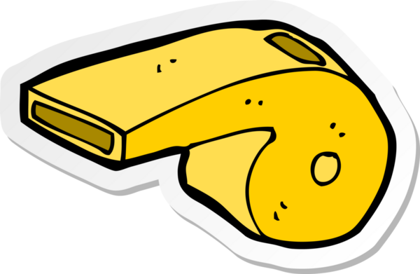 Bir insan tarafından çizilmiş bir karikatür düdüğü çıkartması.