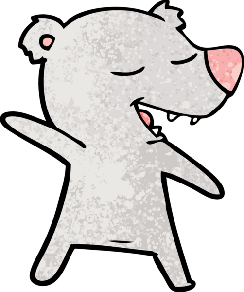 Bir insan tarafından çizilmiş çizgi film ayısı.