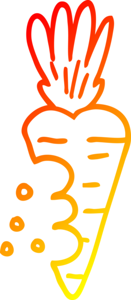 Bir insan tarafından çizilmiş ısırık izleri olan çizgi film havucu çizimi.