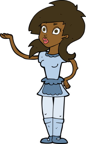 Bir insan tarafından çizilmiş güzel bir garson kız.