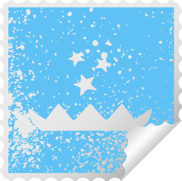 Bir insan tarafından çizilmiş sihirli nilüfer çiçeğinin kare soyulmuş çıkartması.