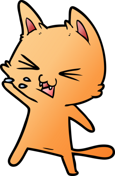 Bir insan tarafından çizilmiş kedi tıslaması.