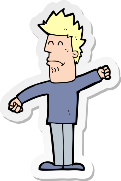 Bir insan tarafından çizilmiş bir karikatür çıkartması.