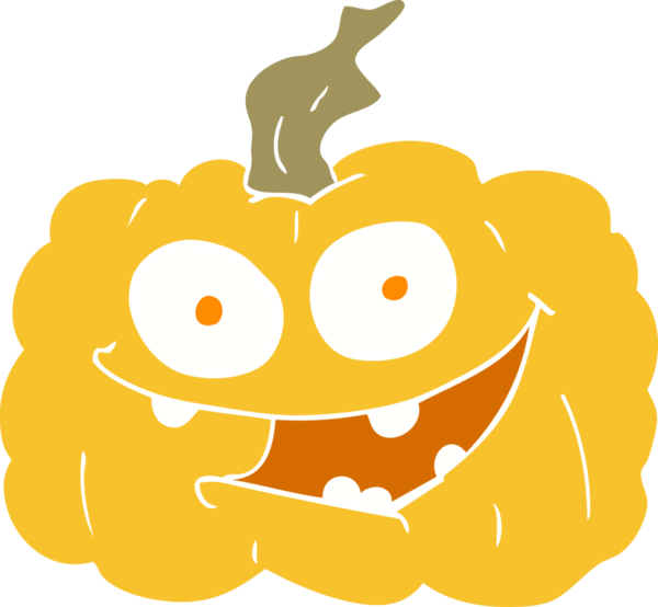 Bir insan tarafından çizilmiş balkabağının düz renk çizimi