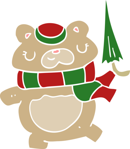 Bir insan tarafından çizilmiş düz renkli çizgi film ayısı.