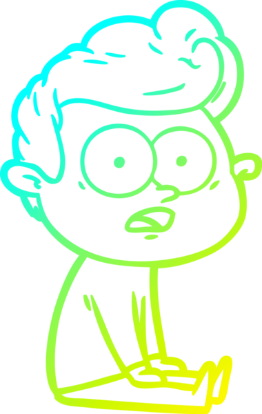 Bir insan tarafından çizilmiş soğuk çizgi çizgi film karakteri.