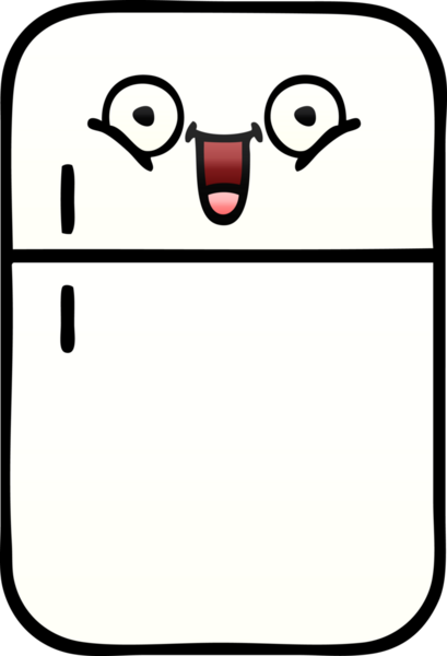 Bir insan tarafından çizilmiş bir buzdolabının gölgelenmiş karikatürü.